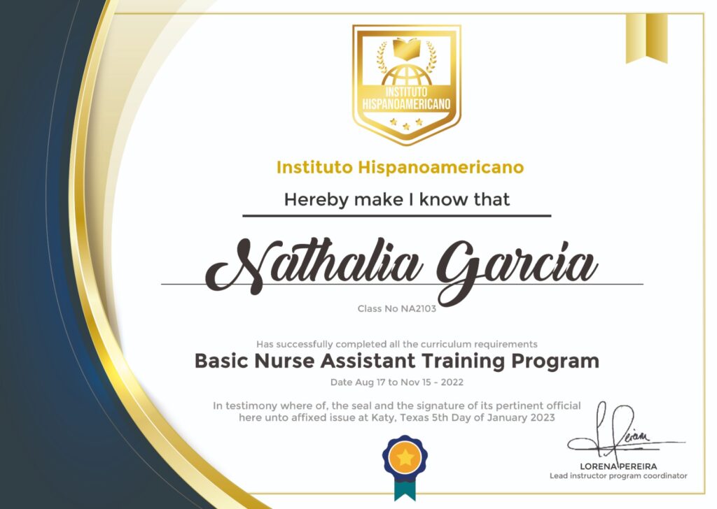 Auxiliar de enfermería – Instituto Hispano